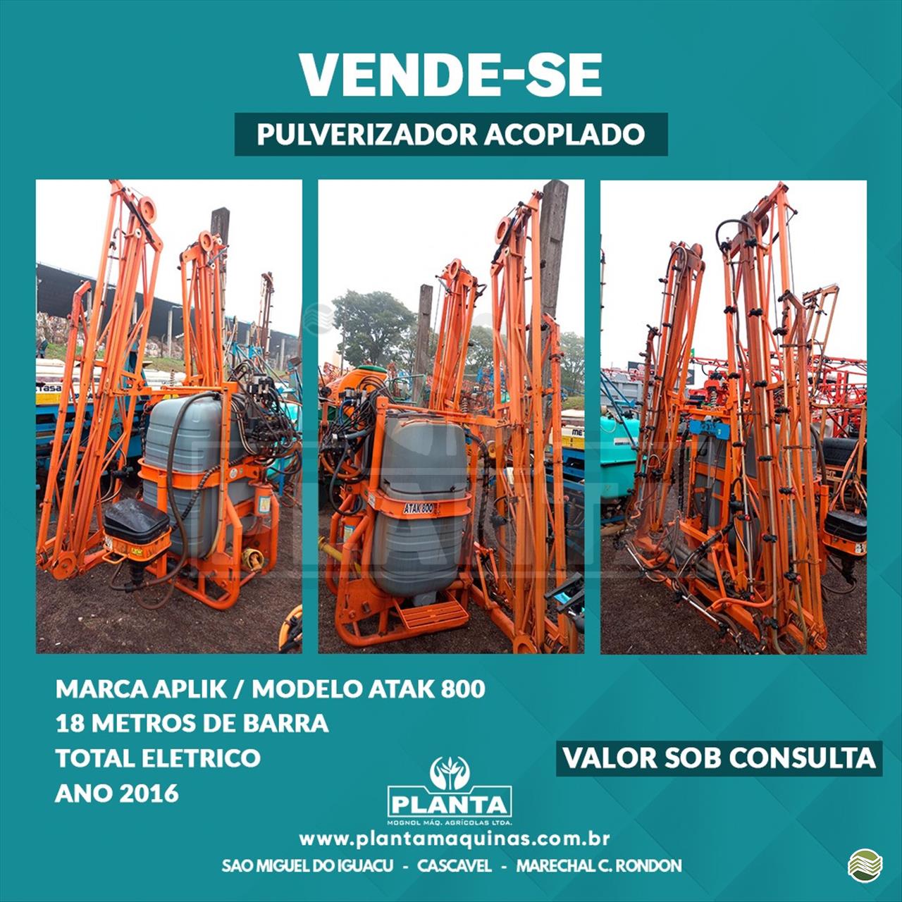 PULVERIZADOR APLIK 800 Litros Acoplado Hidráulico Planta Máquinas - Kuhn CASCAVEL PARANÁ PR